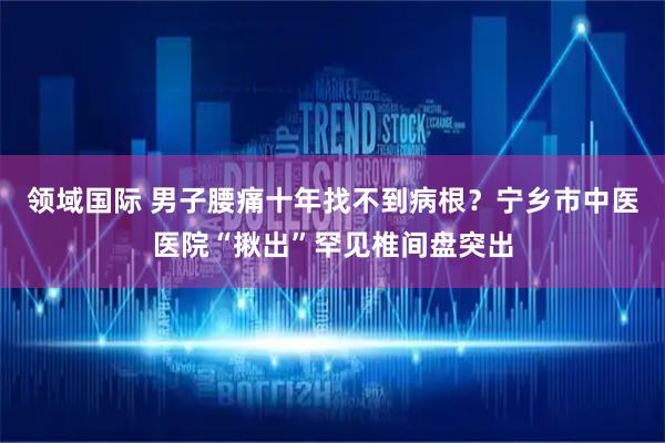 领域国际 男子腰痛十年找不到病根？宁乡市中医医院“揪出”罕见椎间盘突出